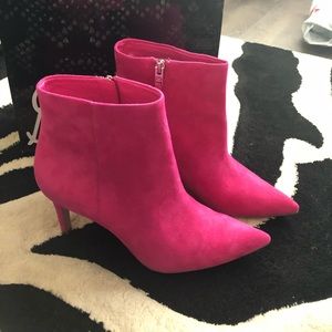 Sam Edelman pink suede booties
